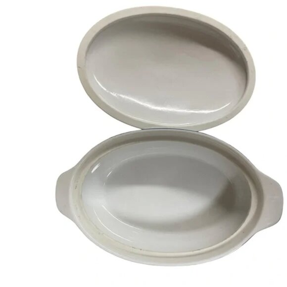 Vtg JARDIN by Andrea au gratin COVERED CASSEROLE oven to table floral butterfly - Picture 4 of 16